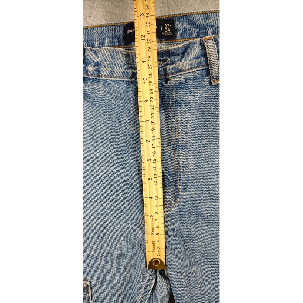 Abercrombie Fitch Double Knee Carpenter Jeans Men 32X32 Baggy Distress Y2K - Picture 8 of 13